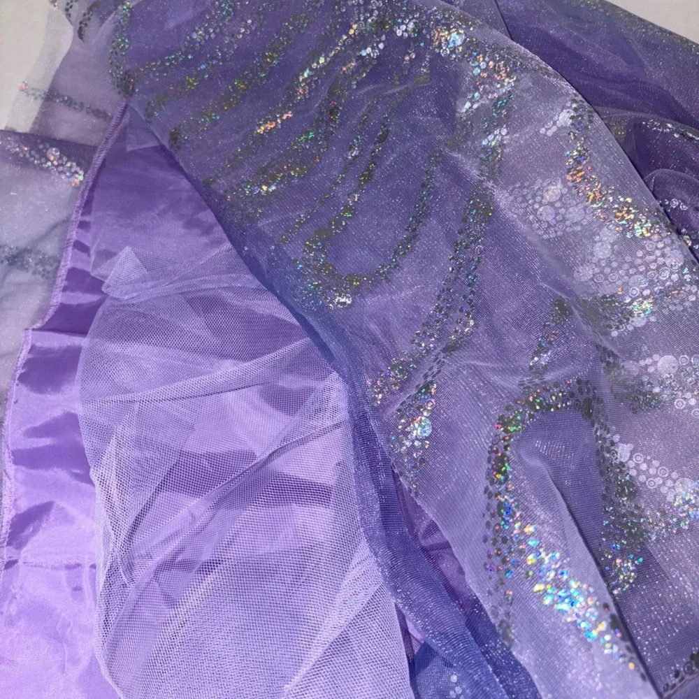 Wicked Kids Costume Dress Purple Silver Glitter Sparkle Size XS/TP 3T4T